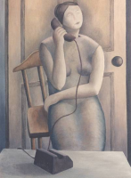 Woman on Phone by RuthAddinall